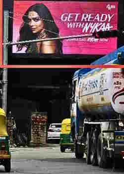 MG Road, Anil Kumble circle road advertising hoarding billboard